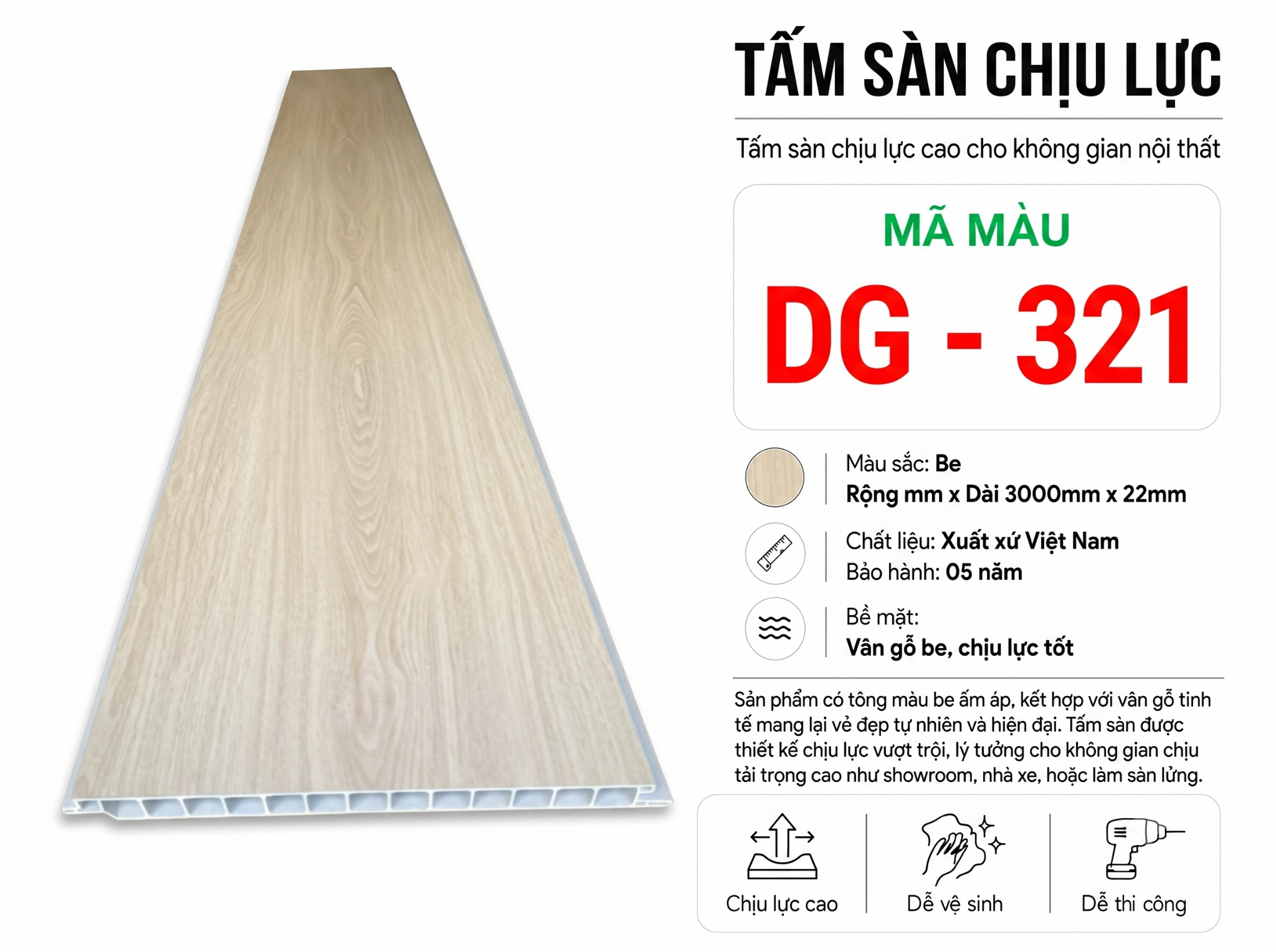 Tấm Sàn Chịu Lực DG-321