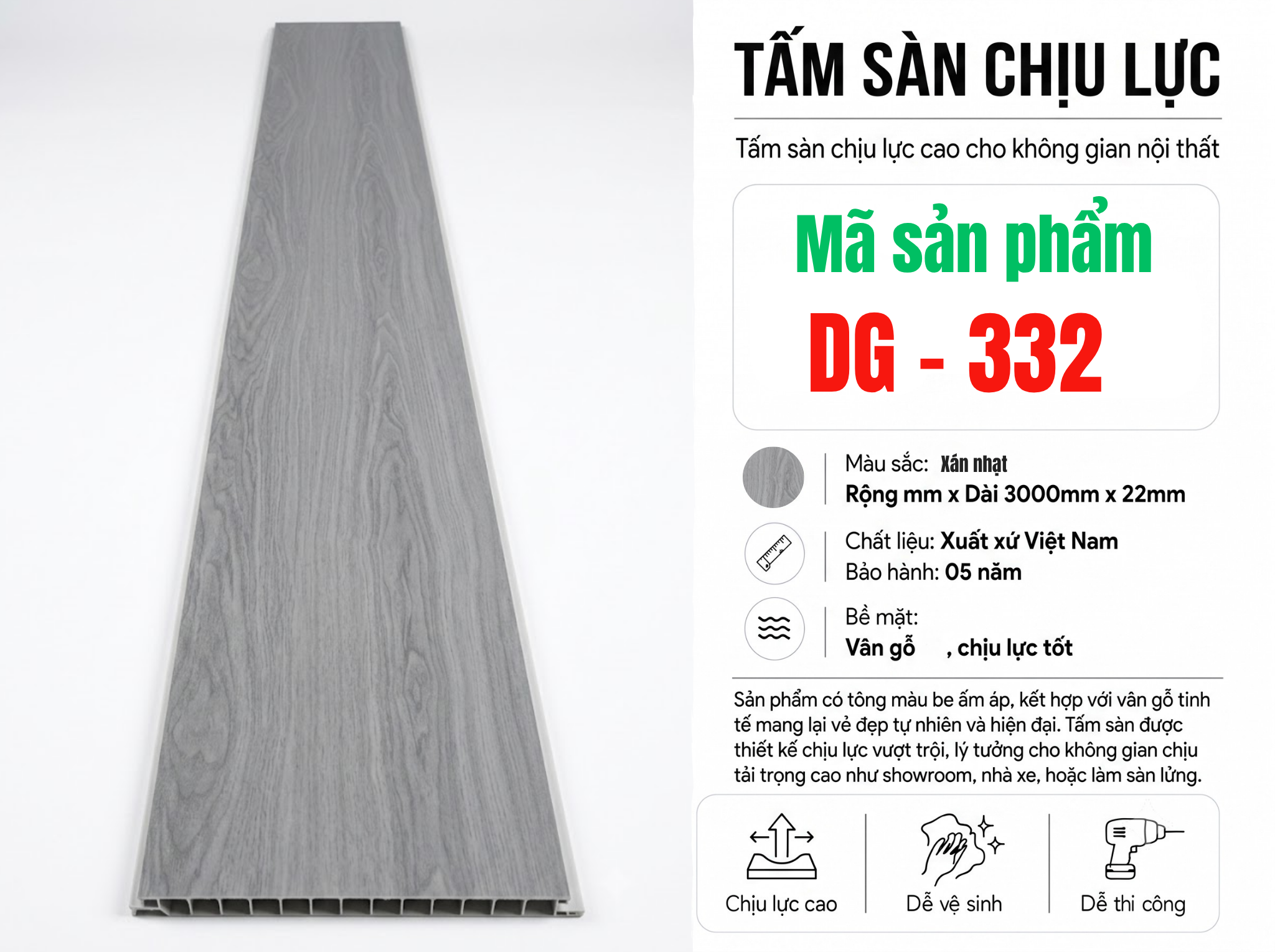 Tấm Sàn Chịu Lực DG-332
