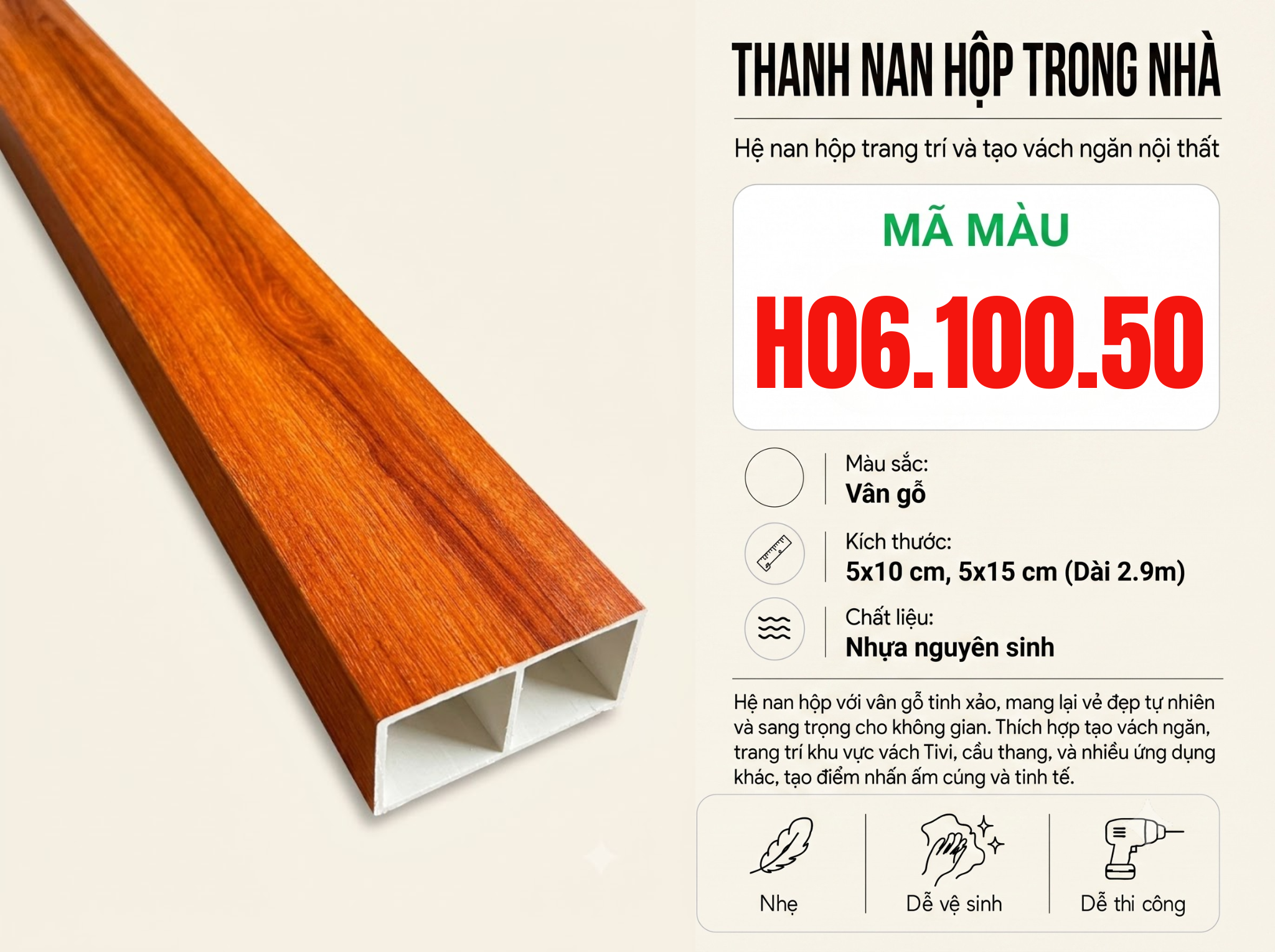 Thanh Nan Hộp H06.100.50