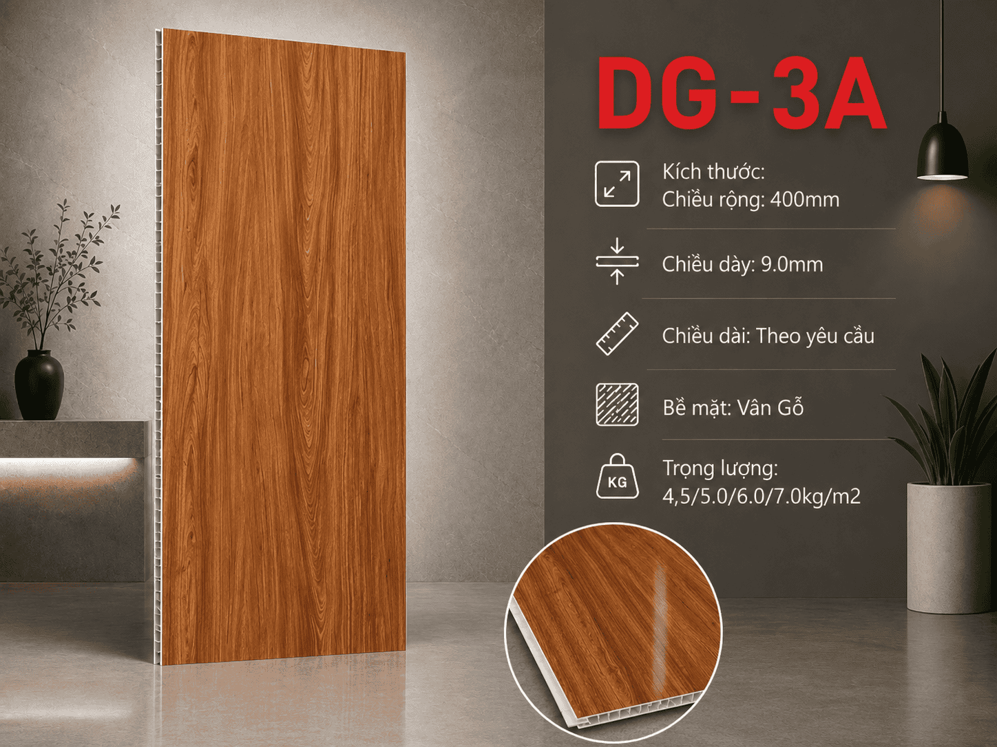Tấm Ốp Nano DG-3A Vân Gỗ