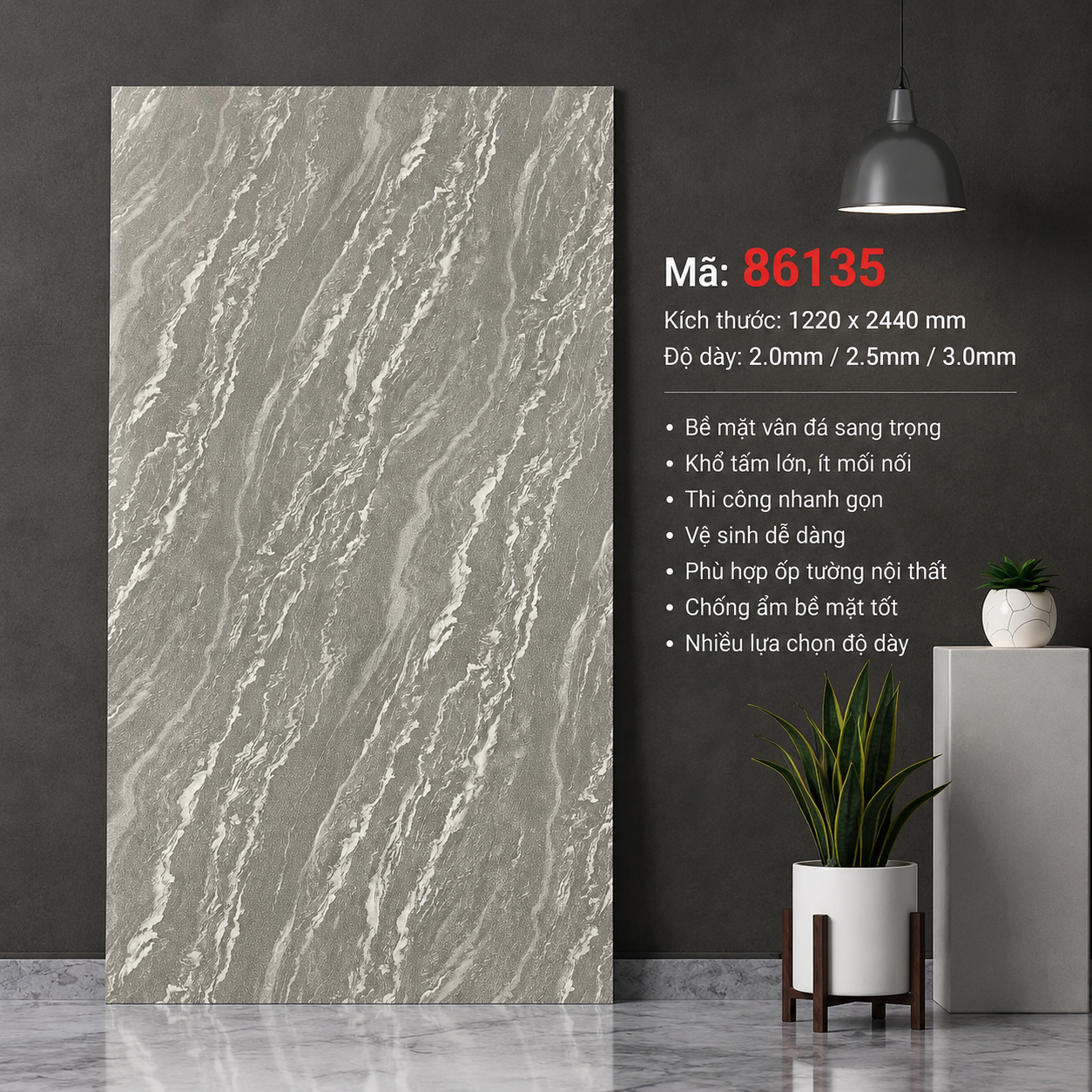 Tấm PVC Vân Đá 86135