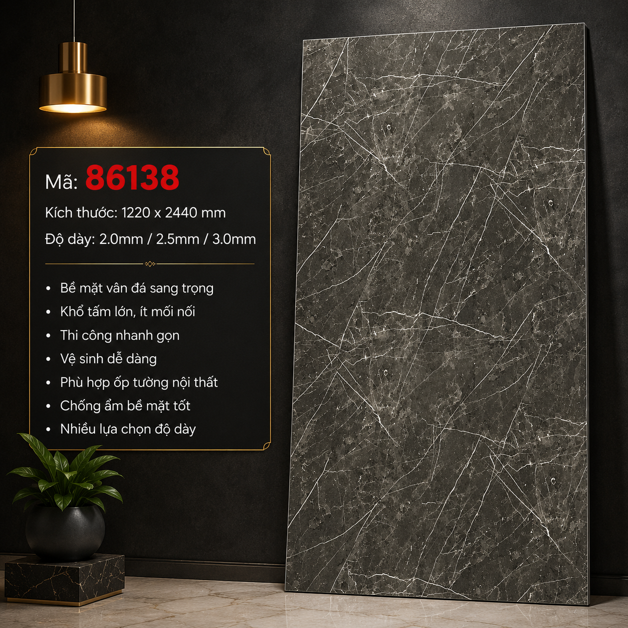 Tấm PVC Vân Đá 86138