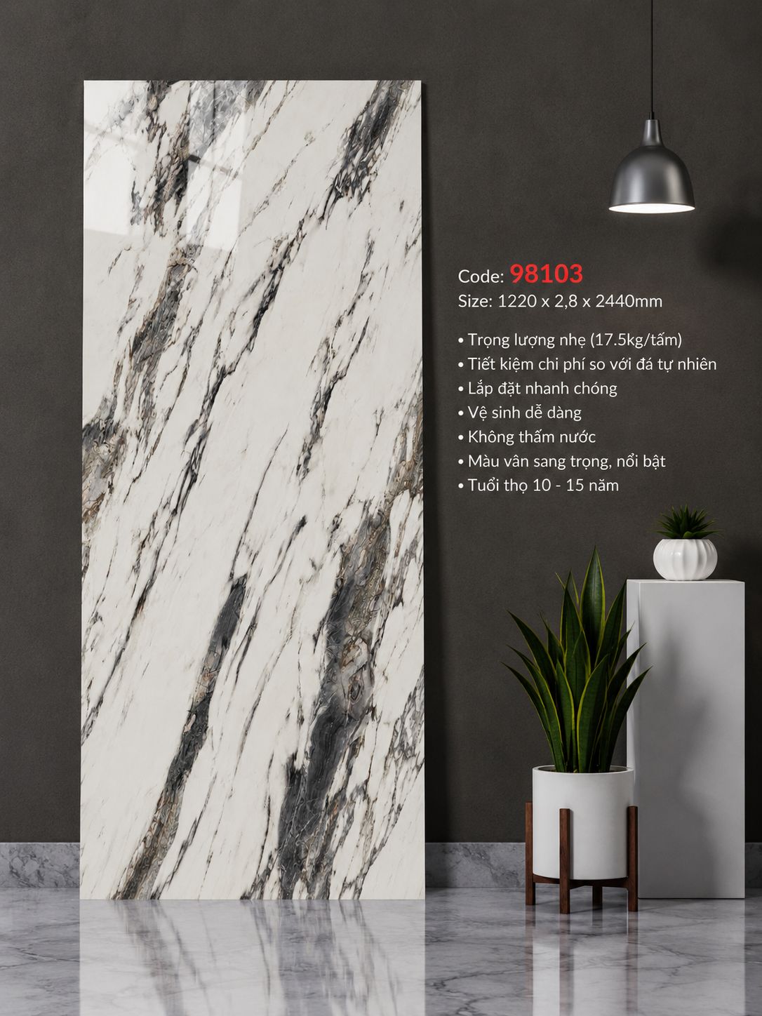 Tấm PVC Vân Đá 98103