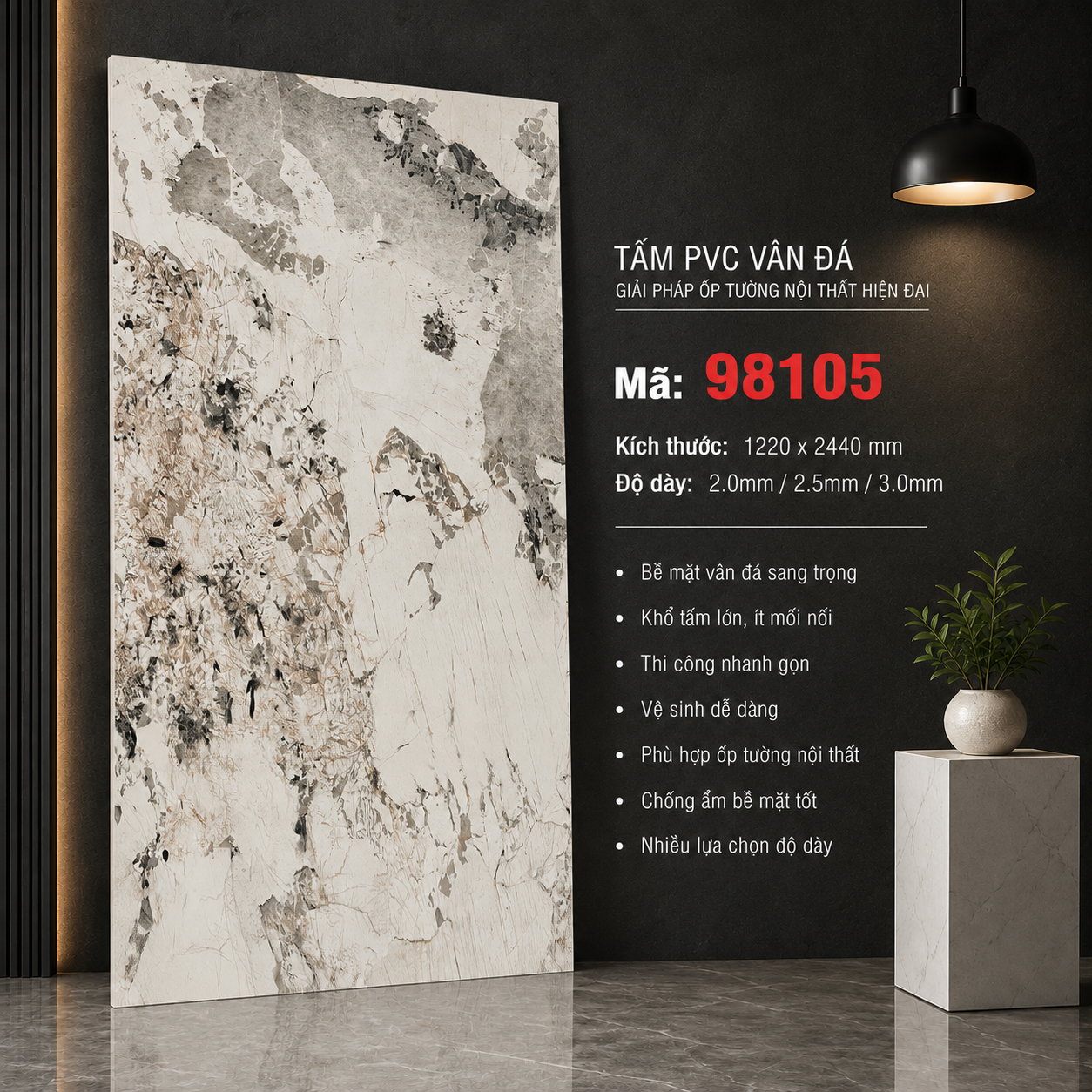 Tấm PVC Vân Đá 98105