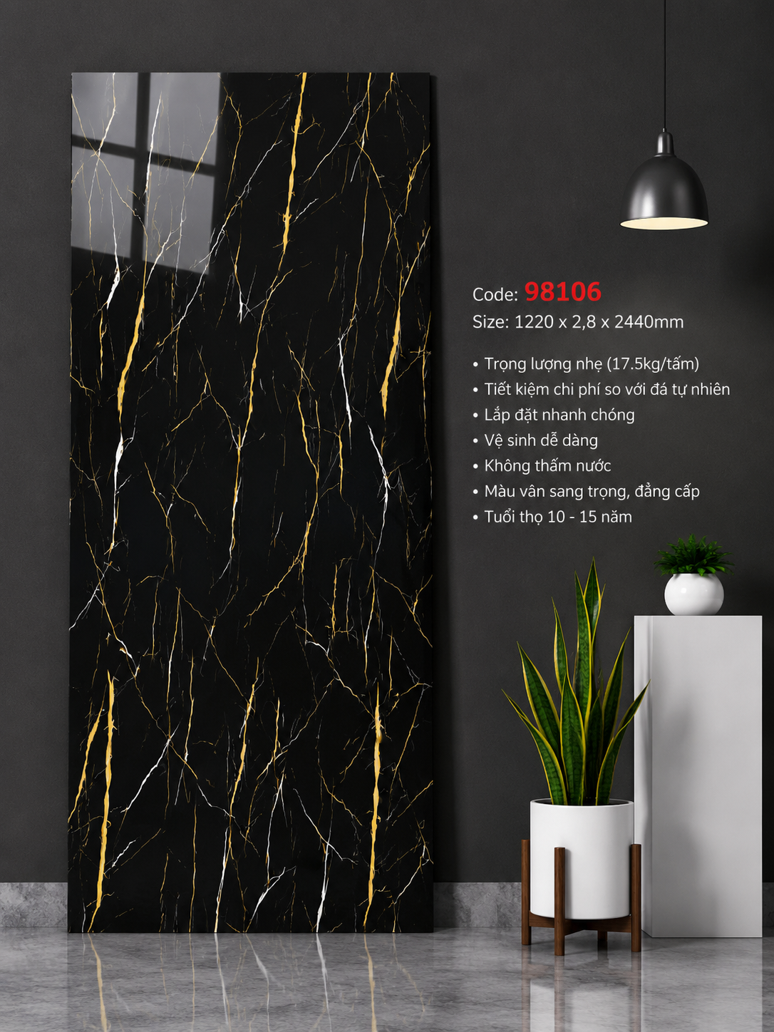 Tấm PVC Vân Đá 98106