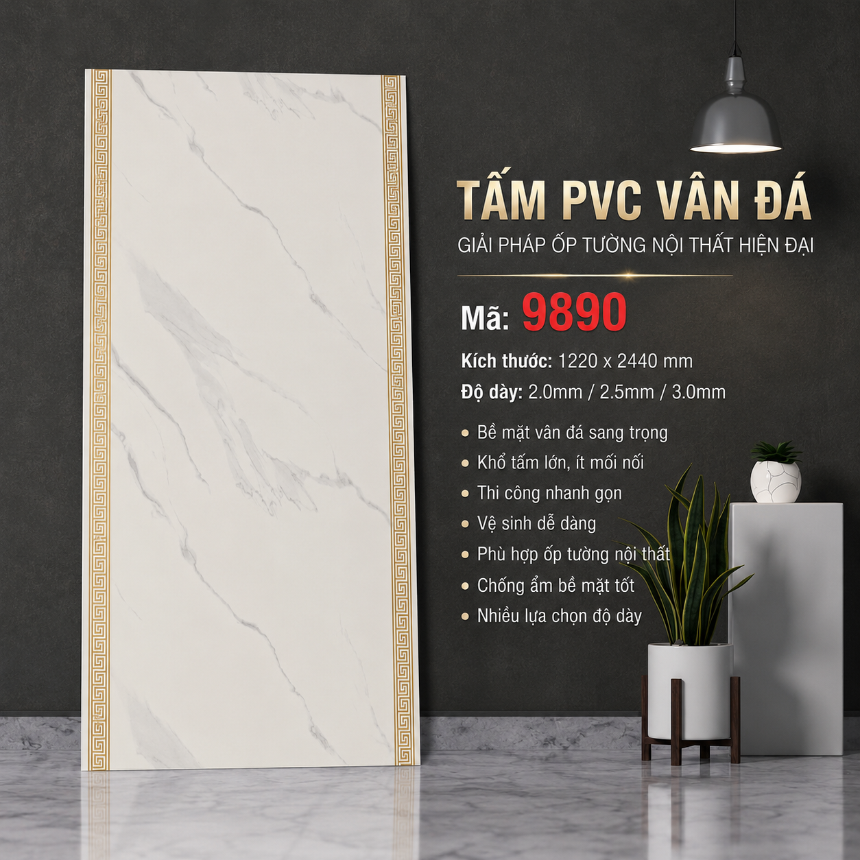 Tấm PVC Vân Đá 9890