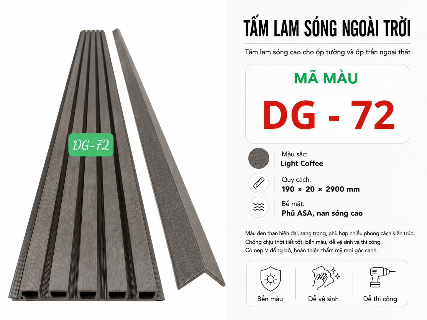 Tấm Lam Sóng Ngoài Trời DG-72