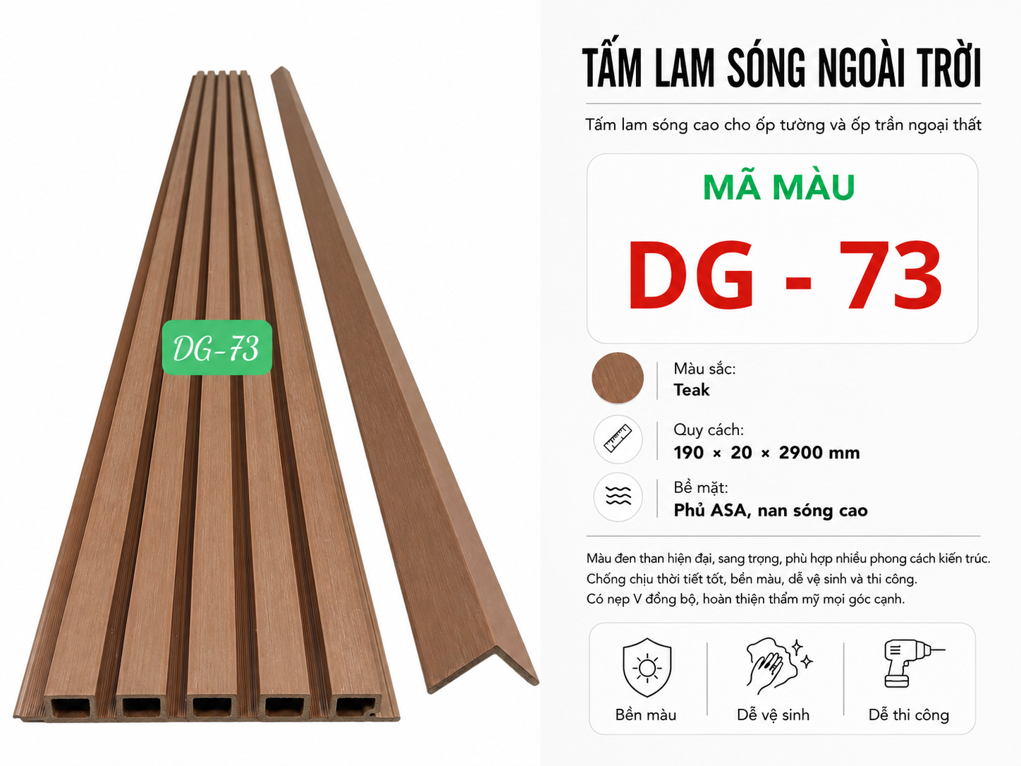 Tấm Lam Sóng Ngoài Trời DG-73
