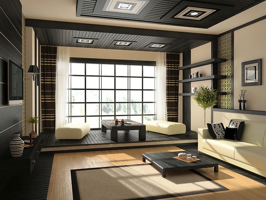 Sàn nhựa giả gỗ trong nội thất Hàn Quốc .