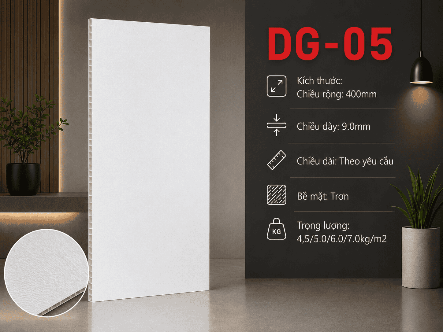 Tấm Ốp Nano DG-05 Vân Vải Trắng