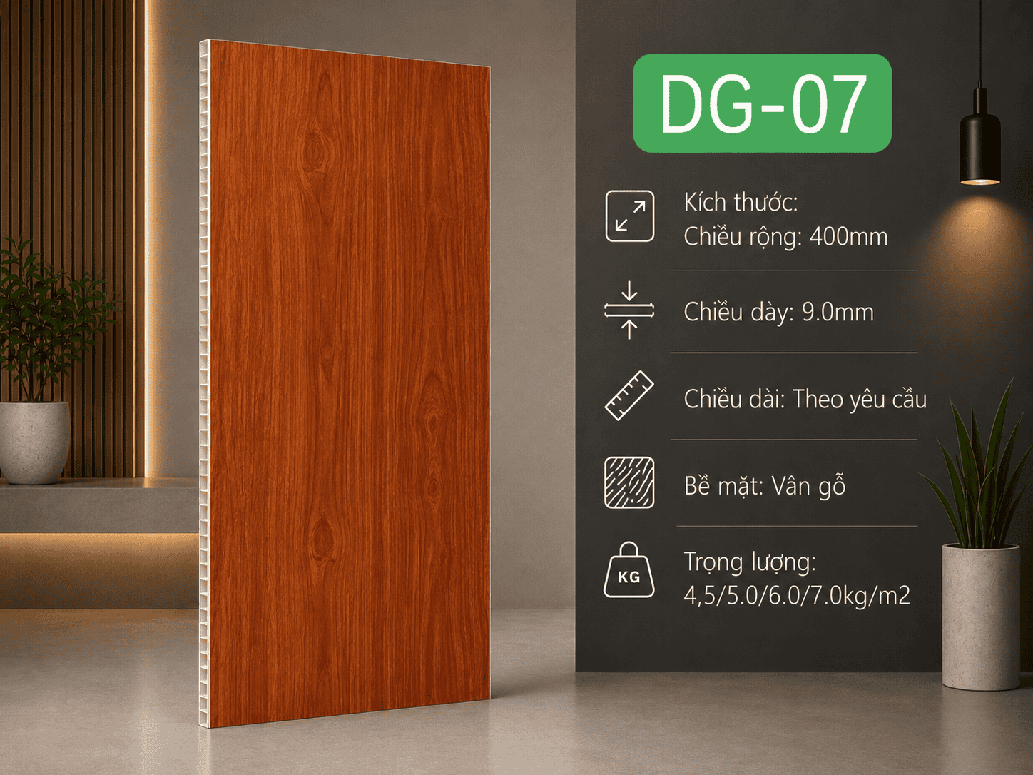 Tấm Ốp Nano DG-07 Cốt Nhựa PVC Bột Đá