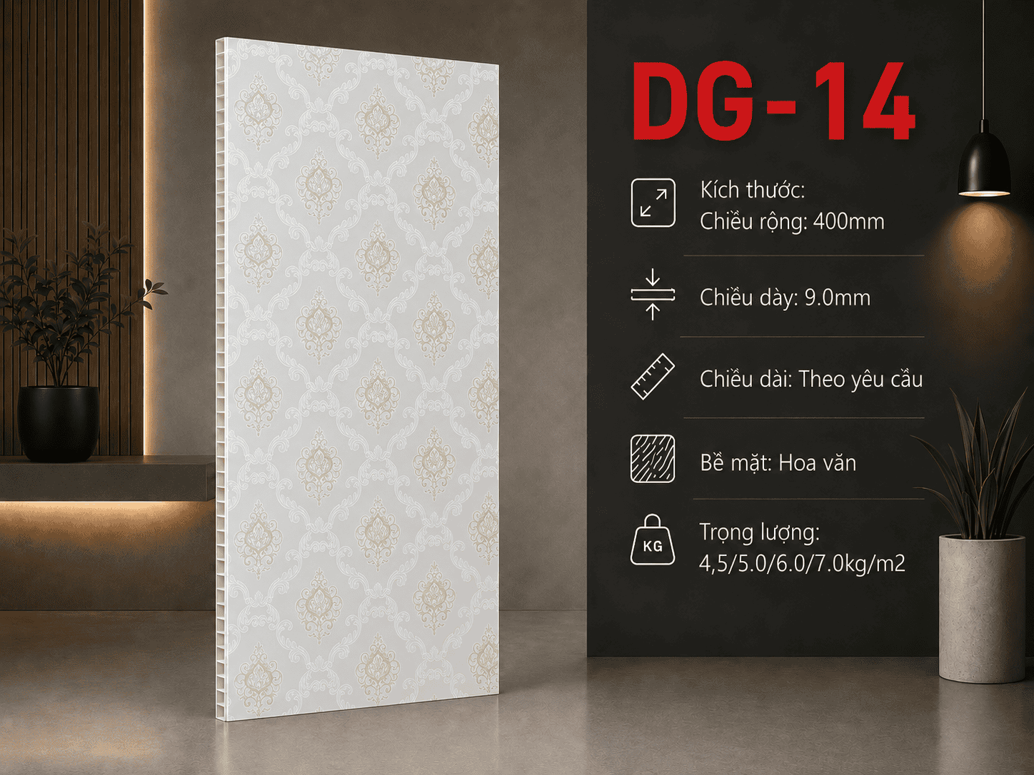 Tấm Ốp Nano DG-14 Phủ Film Vân Gỗ