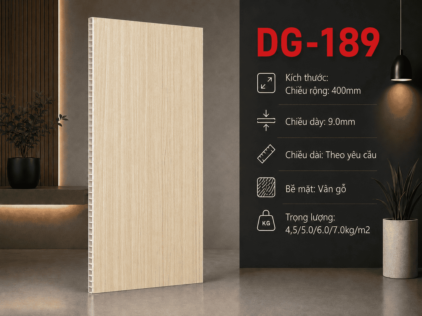 Tấm Ốp Nano DG-189 Nhựa PVC Vân Gỗ