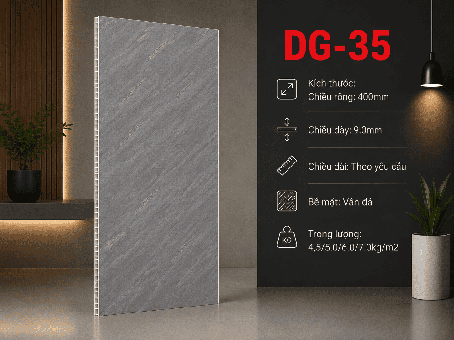 Tấm Ốp Nano DG-35 Nhựa PVC Vân Đá