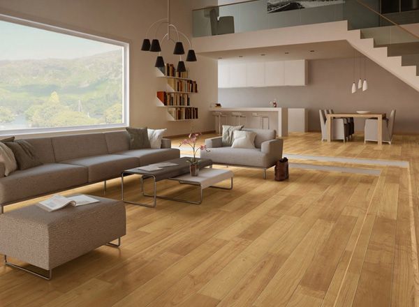Sàn nhựa hèm khóa trong phòng khách hiện đại