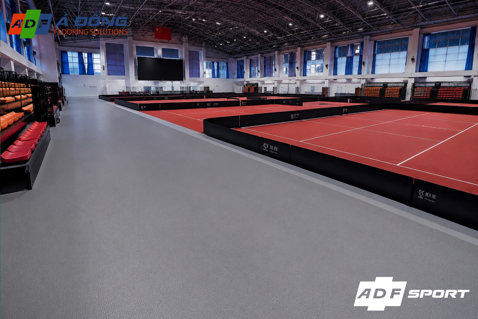 Sàn Vinyl Thể Thao Adf Sport A-311 màu xám chống trơn