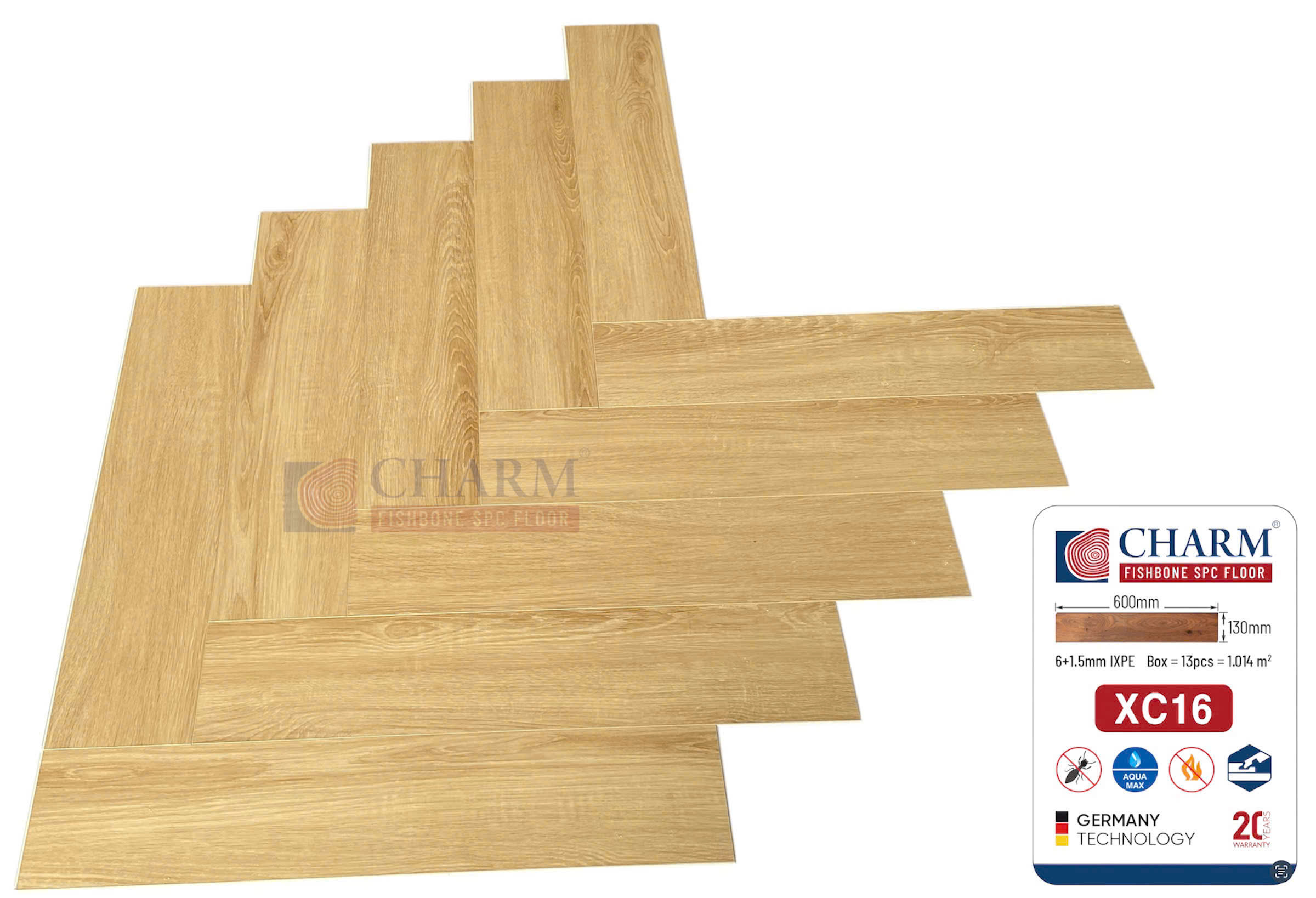 Sàn Nhựa Xương Cá Charm SPC XC16