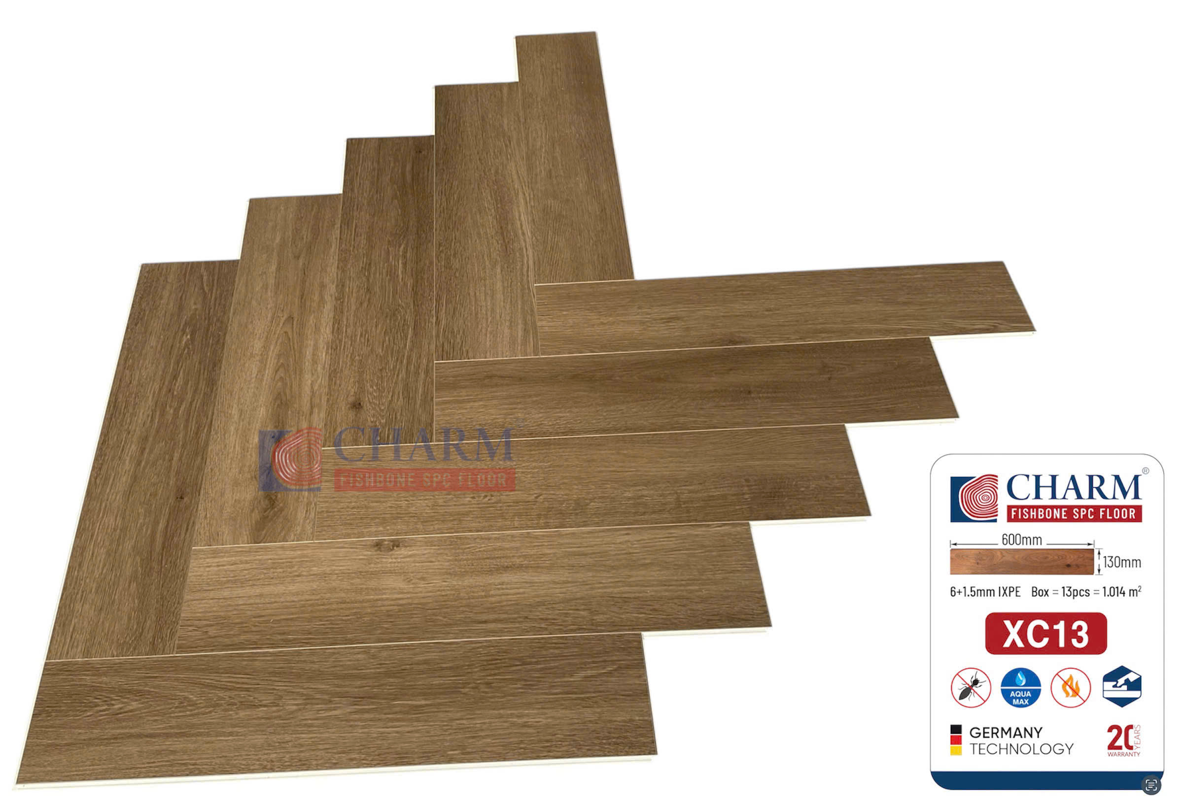 Sàn Nhựa Xương Cá Charm SPC XC13