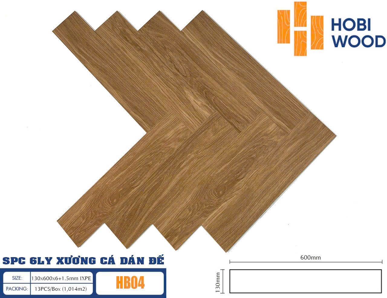 Sàn Nhựa Xương Cá Hobi Wood HB04