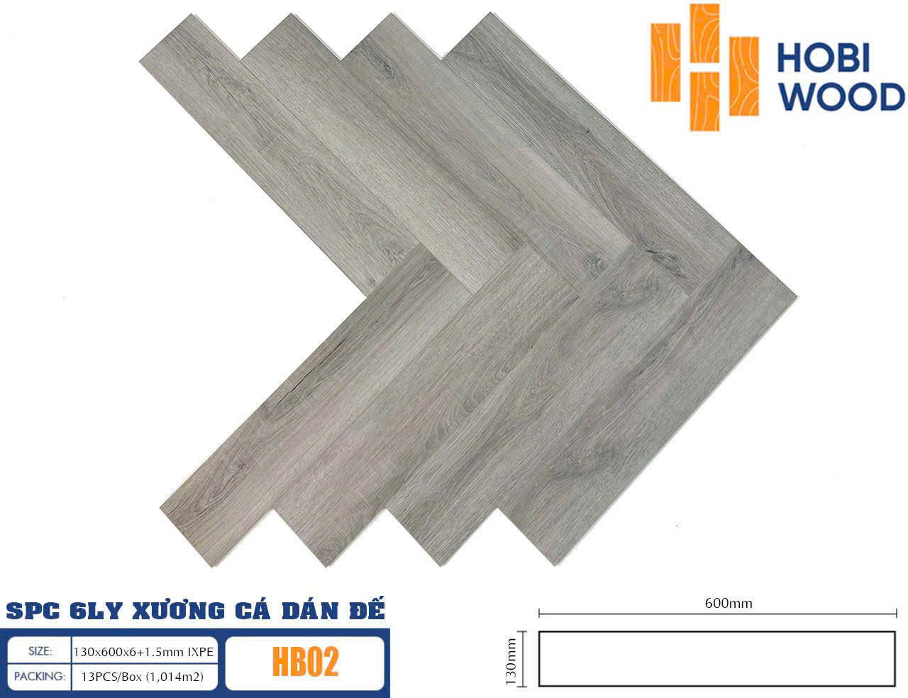 Sàn Nhựa Xương Cá Hobi Wood HB02